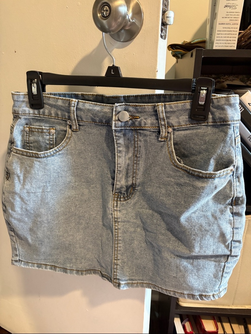 Light Wash Denim Mini Skirt